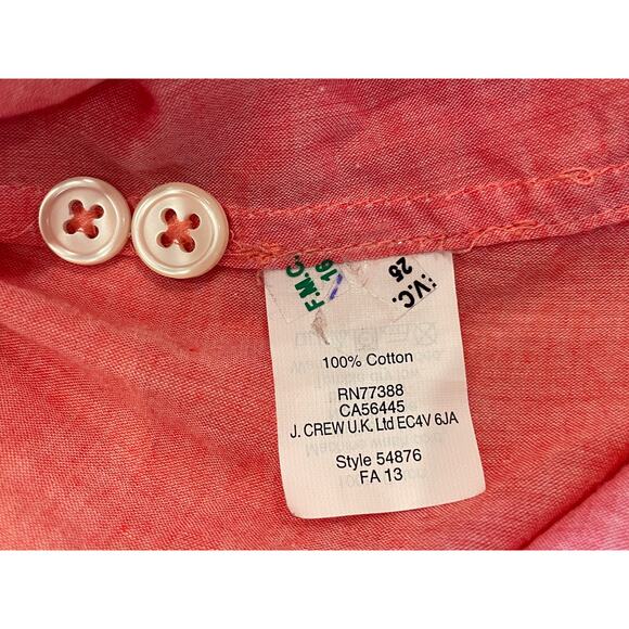 J.Crew Factory Cotton Long Sleeve Button Down The Perfect Shirt Nantucket Red S - Picture 7 of 10